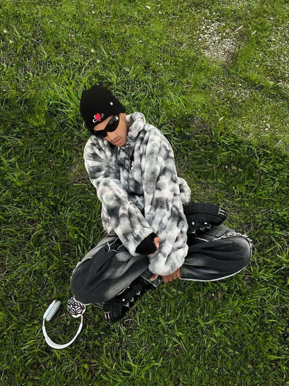 Revelse™ Heavy-Duty Faux Lambswool Tie-Dye Urban Jacket