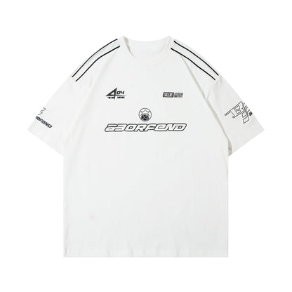 Revelse™ Oversized Varsity Racing Graphic T-Shirt