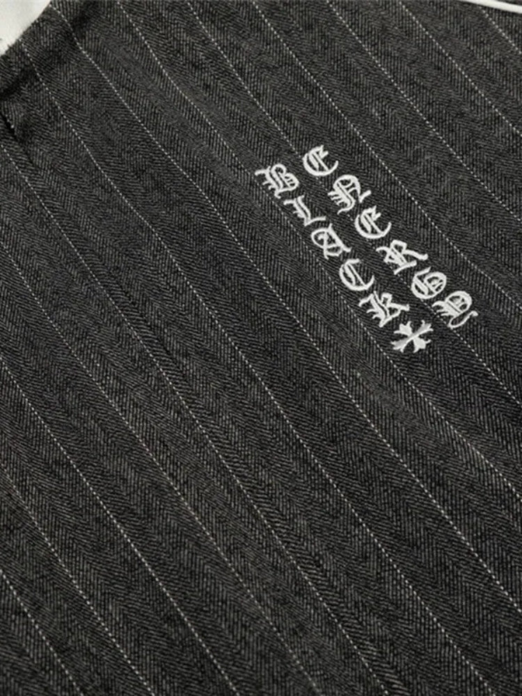 Revelse™ Striped Polyester Tracksuit Set Dark Grey