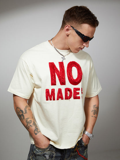 Revelse™ Retro Embroidered Patch Heavy Cotton T-Shirt