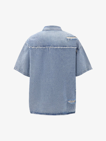Revelse™ Men's Ripped Distressed Denim Jacket and Pants Set