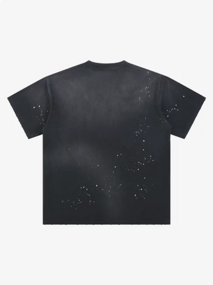 Revelse™ Floral Ink Splatter Graphic Basketball T-Shirt