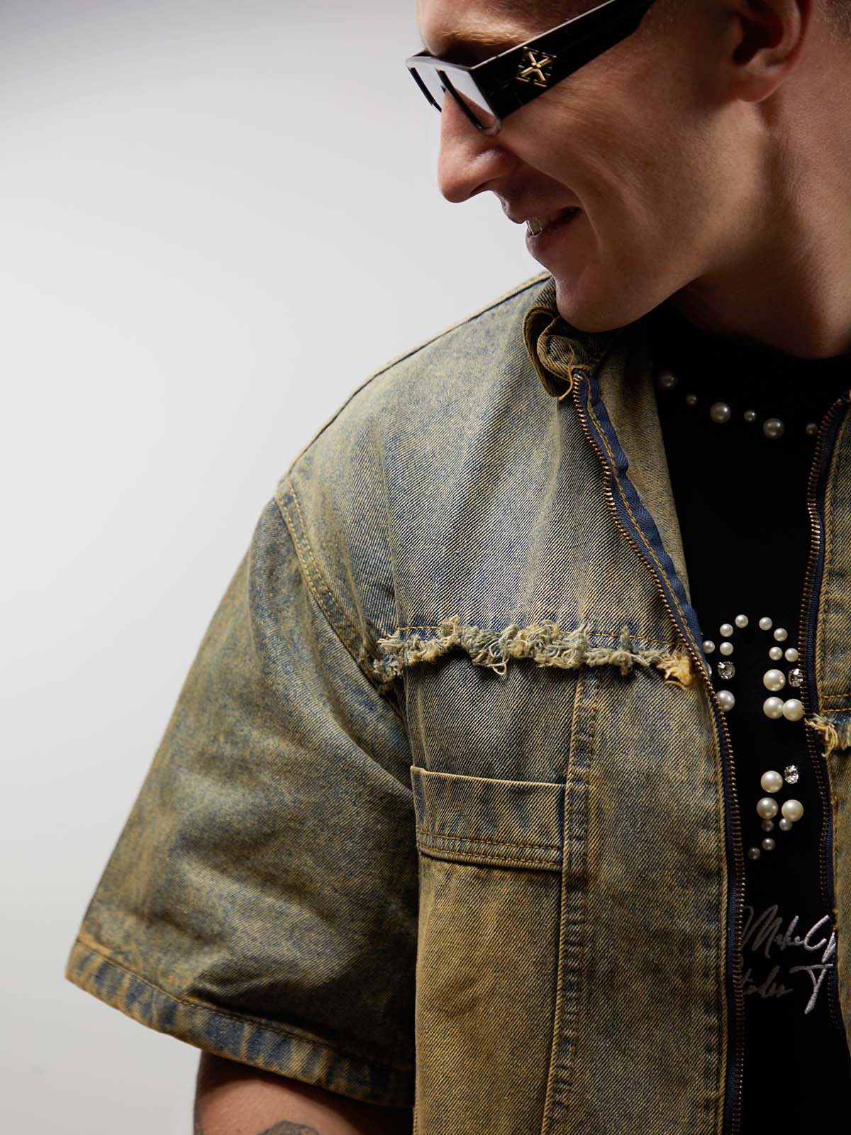Revelse™ Men's Ripped Distressed Denim Jacket and Pants Set