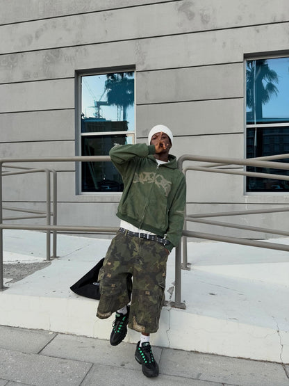 Revelse™ Embroidered Loose-Fit Zip-Up Hoodie