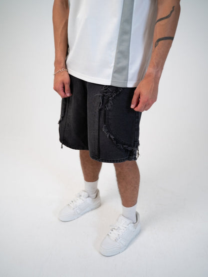 Revelse™ Distressed Embroidered Denim Jorts