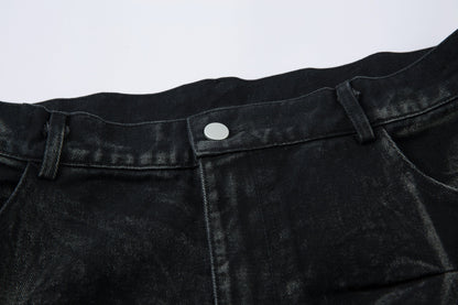 Revelse™ Washed Distressed Pleated Baggy Jeans