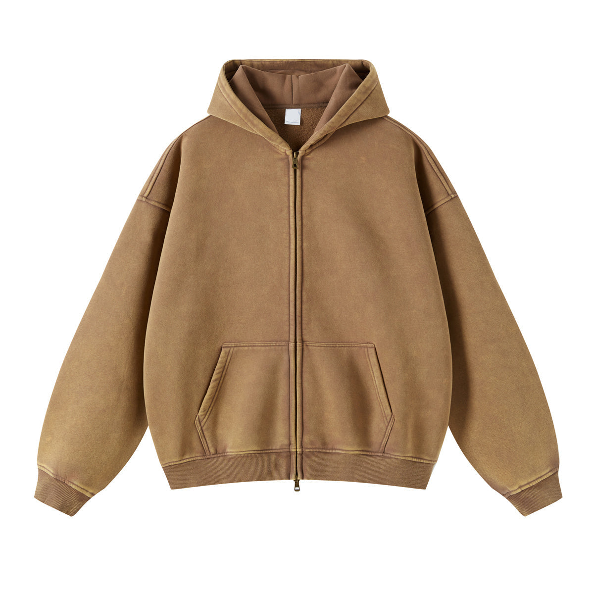 Revelse™ Washed Oversized Retro Zip-Up Hoodie