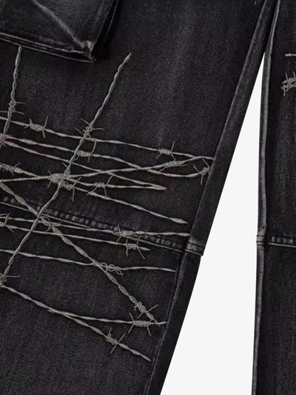 Revelse™ Embroidered Hip-Hop Street Style Jeans