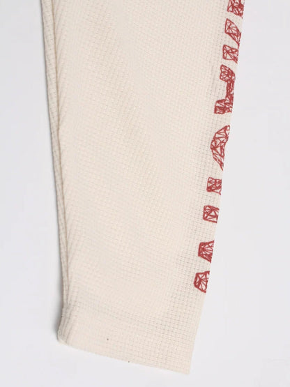 Revelse™ Oversized Waffle Knit Cotton Long-Sleeve Top Apricot