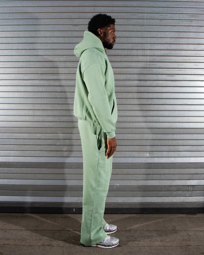 Revelse™ Oversized Cotton Blend Hoodie and Jogger Tracksuit Set Light Green
