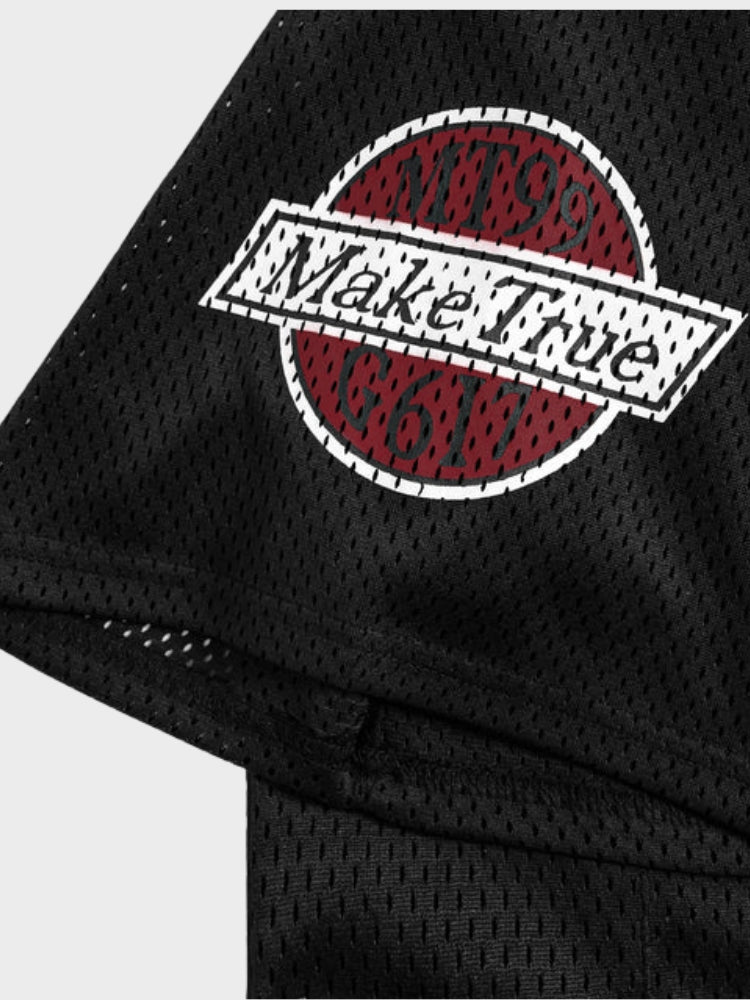 Revelse™ Mesh Varsity Short-Sleeve Sports Jersey with Oversized Numeral