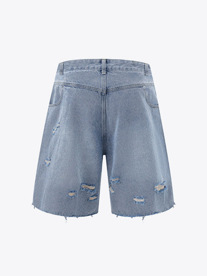 Revelse™ Men's Ripped Distressed Denim Jacket and Pants Set