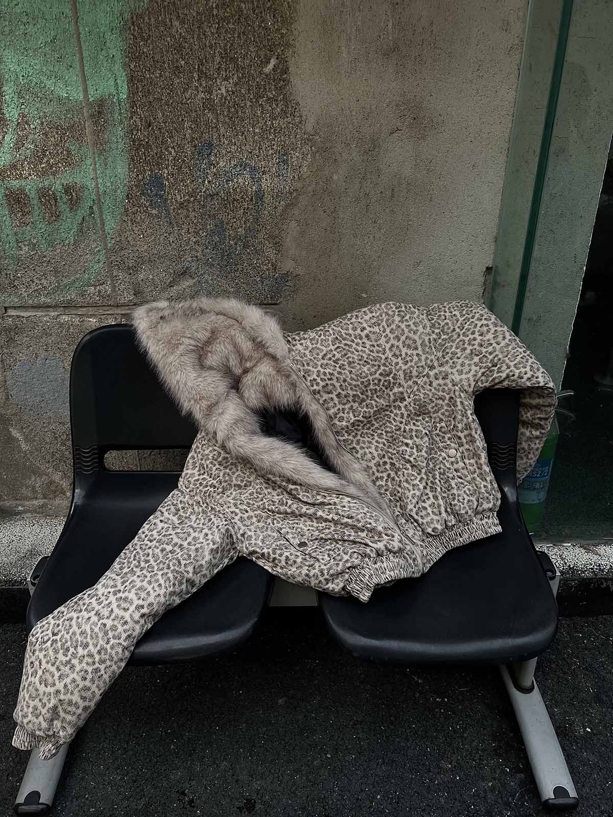 Revelse™ Cheetah Print Hooded Jacket with Faux Mink Fur Trim