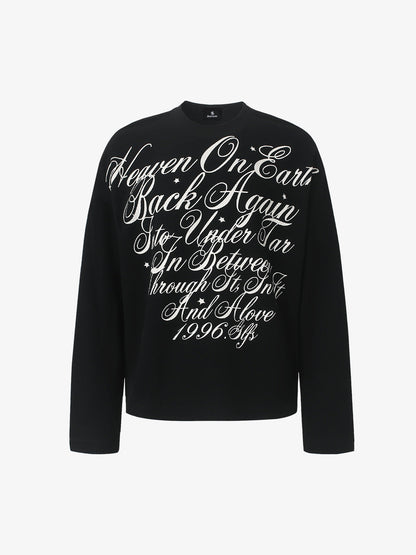 Back view of the long-sleeve top showing its simple knit design