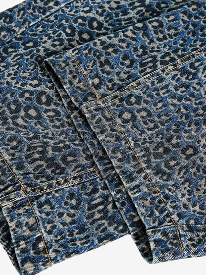 Revelse™ Leopard Print Denim Barrel Jeans