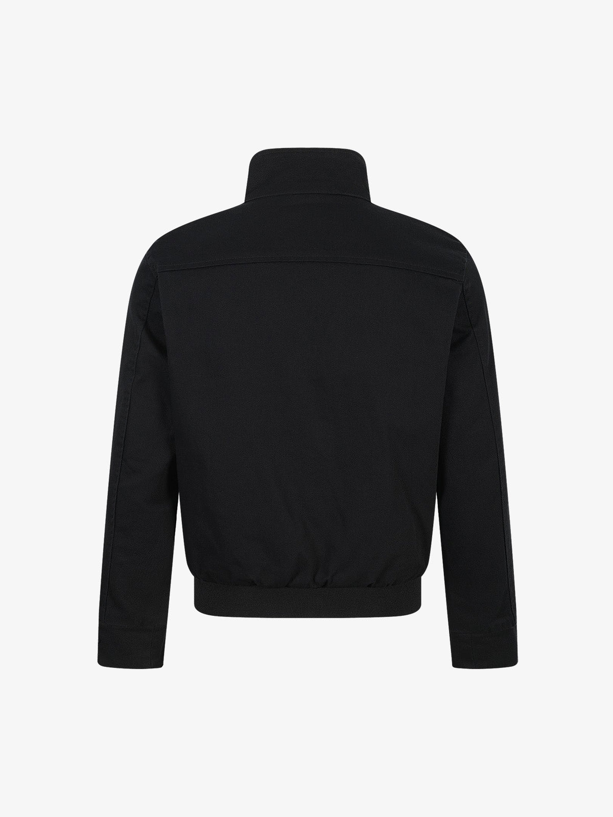 Techwear work jacket featuring a cropped fit and button fastening