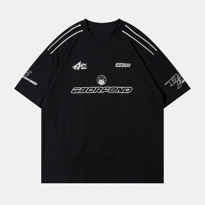 Revelse™ Oversized Varsity Racing Graphic T-Shirt