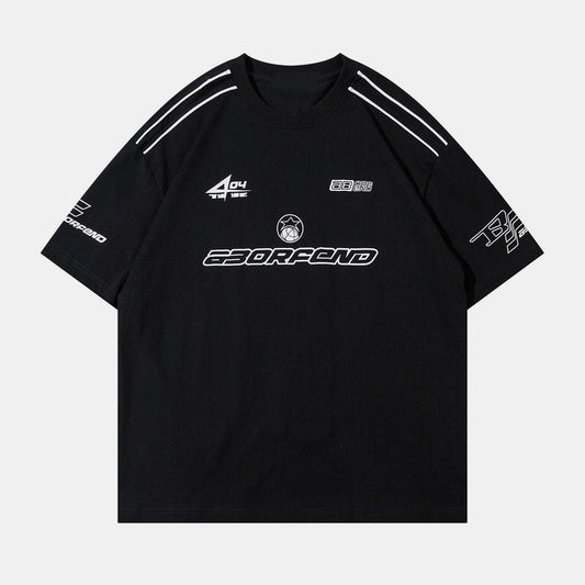 Revelse™ Oversized Varsity Racing Graphic T-Shirt