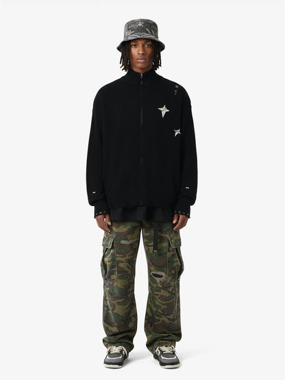 Revelse™ Woven Ripped Camouflage Cargo Baggy Pants