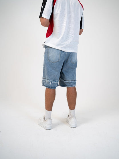 Revelse™ Distressed Embroidered Denim Jorts