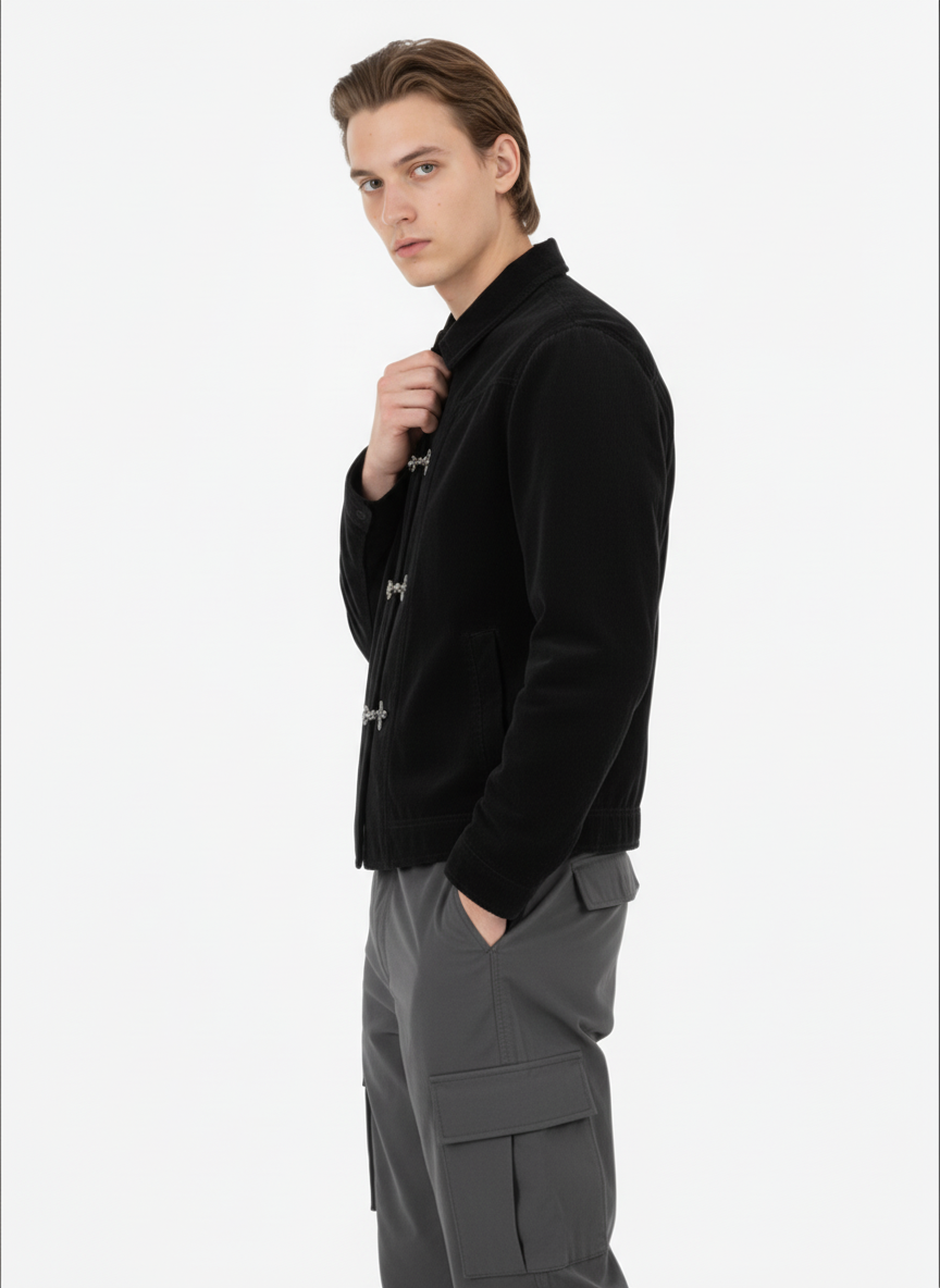 Revelse™ Retro Suede Bomber Jacket with Metal Button Lapel