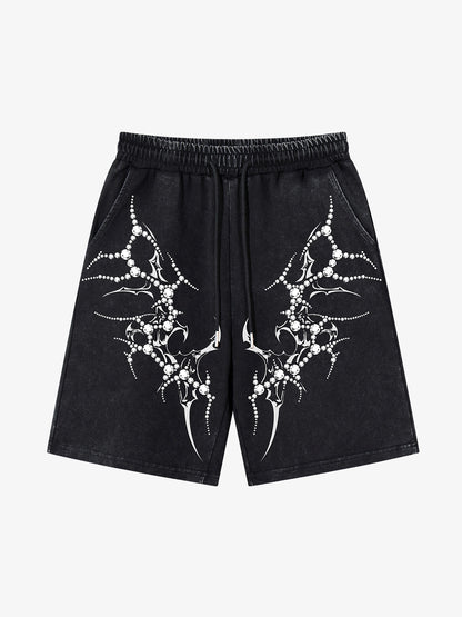 Women's Distressed Rhinestone Cotton Shorts