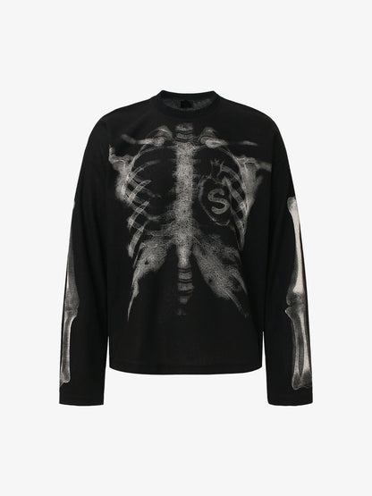 Revelse™ Skeleton Graphic Waffle Knit Sweatshirt