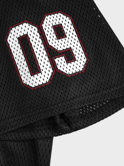 Revelse™ Mesh Varsity Short-Sleeve Sports Jersey with Oversized Numeral