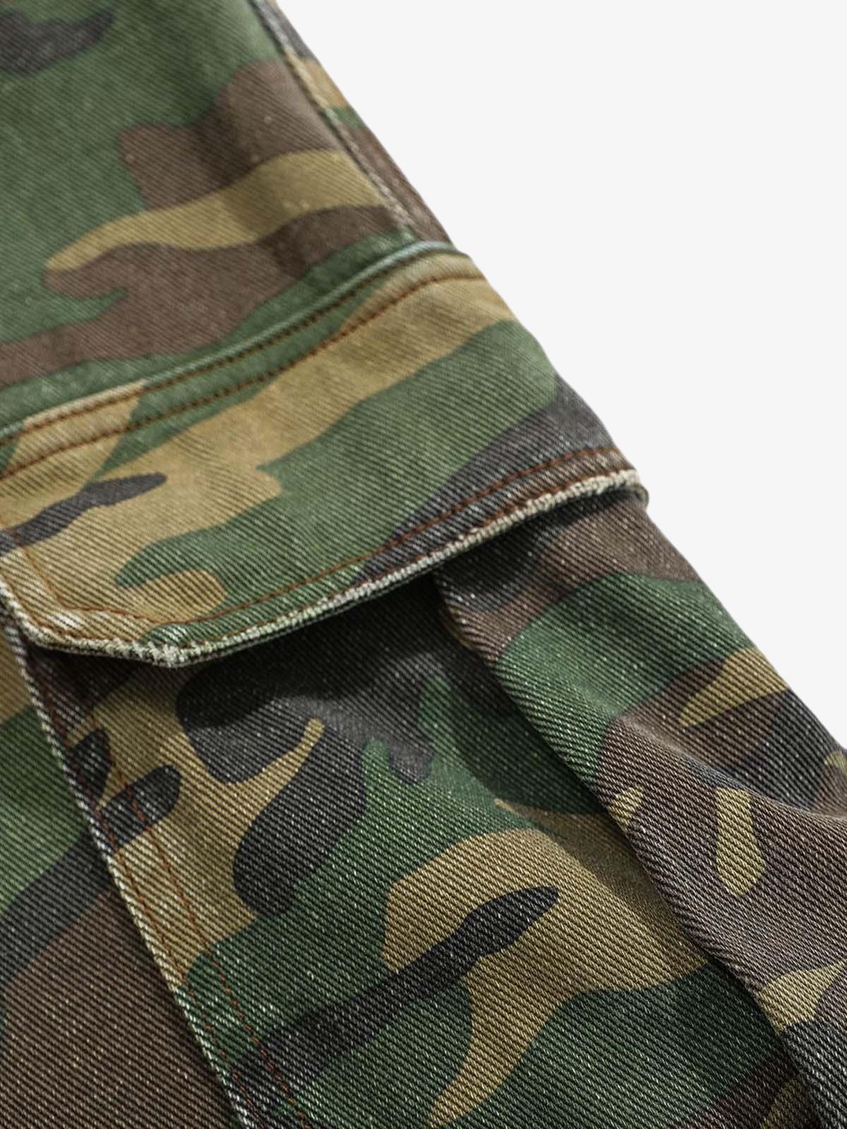 Revelse™ Woven Ripped Camouflage Cargo Baggy Pants