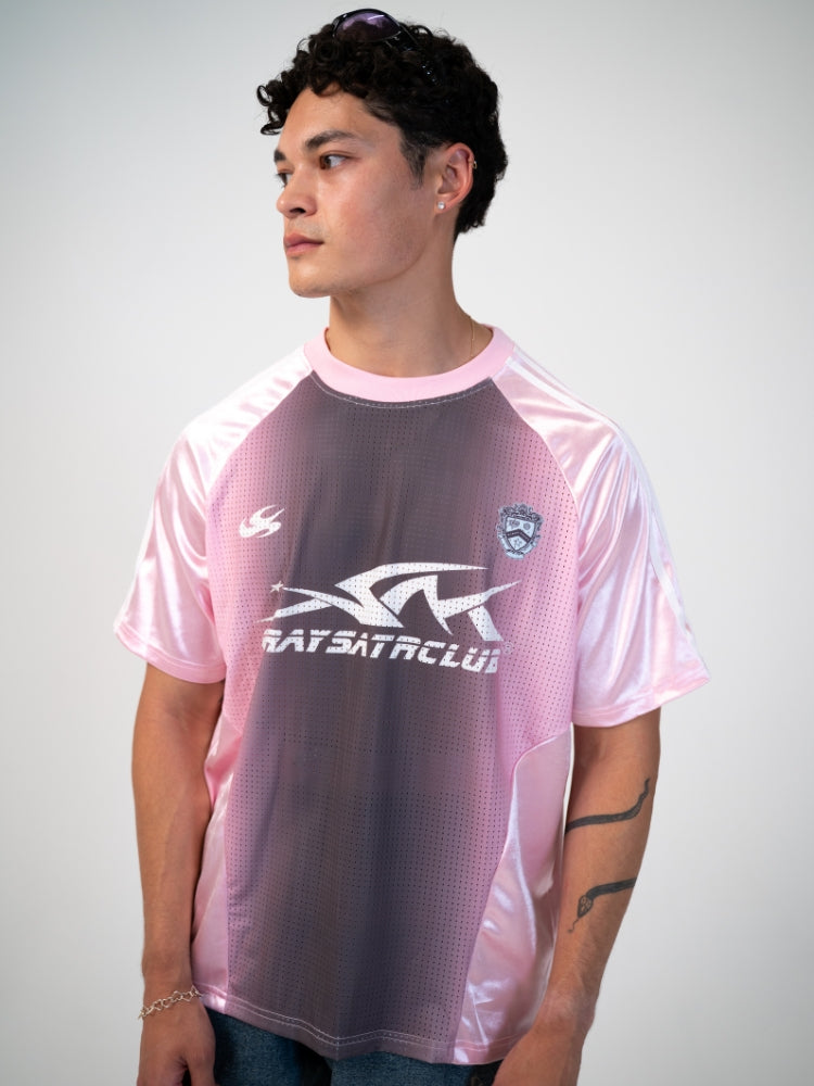 Revelse™ Distressed Football Mesh T-Shirt Cotton Blend