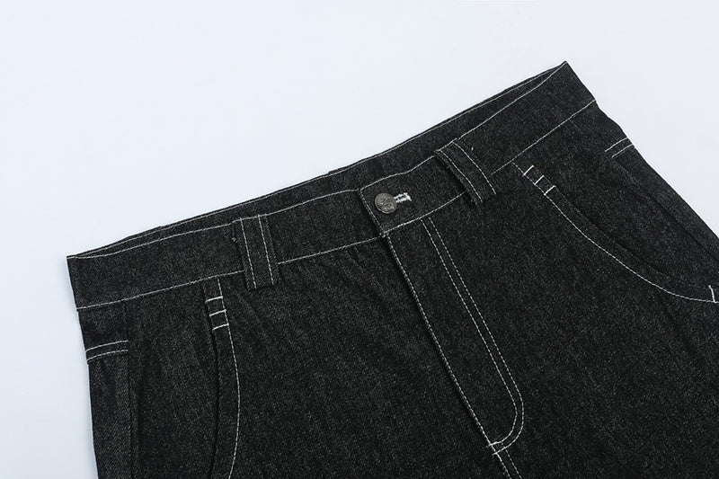 Revelse™ Men’s Graffiti Print Denim Shorts Hip-Hop Streetwear