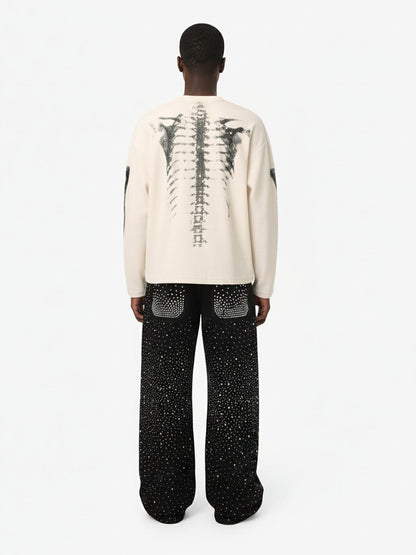 Revelse™ Skeleton Graphic Waffle Knit Sweatshirt