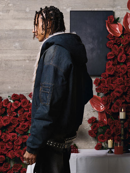 Revelse™ Washed Cotton Fur Hooded Jacket