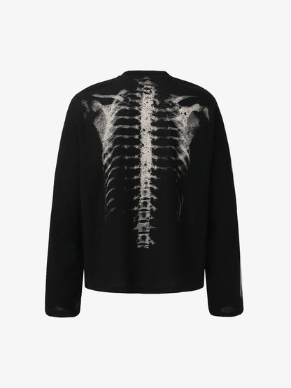Revelse™ Skeleton Graphic Waffle Knit Sweatshirt