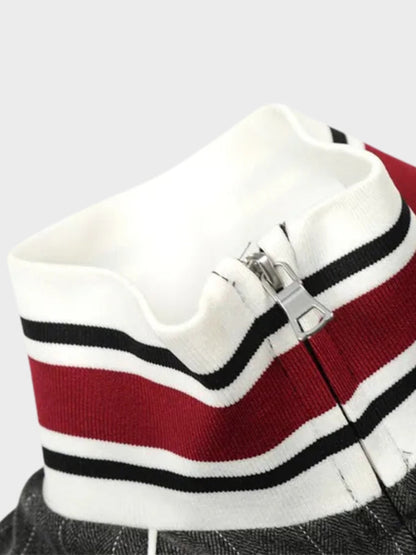 Revelse™ Striped Polyester Tracksuit Set Dark Grey