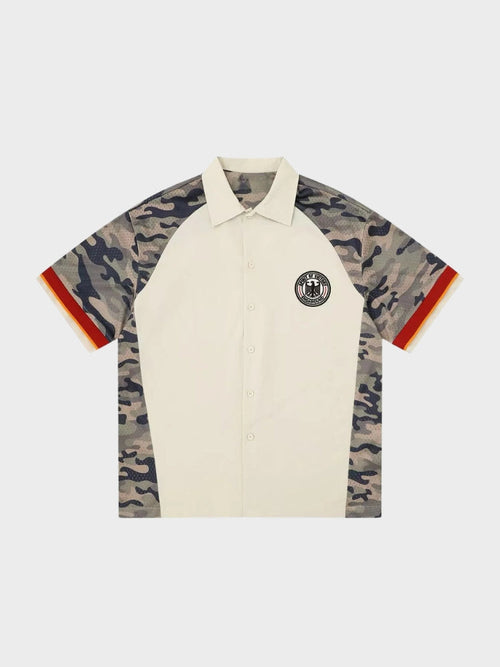 Revelse™ Cotton Blend Camo Panel Football Mesh Tee