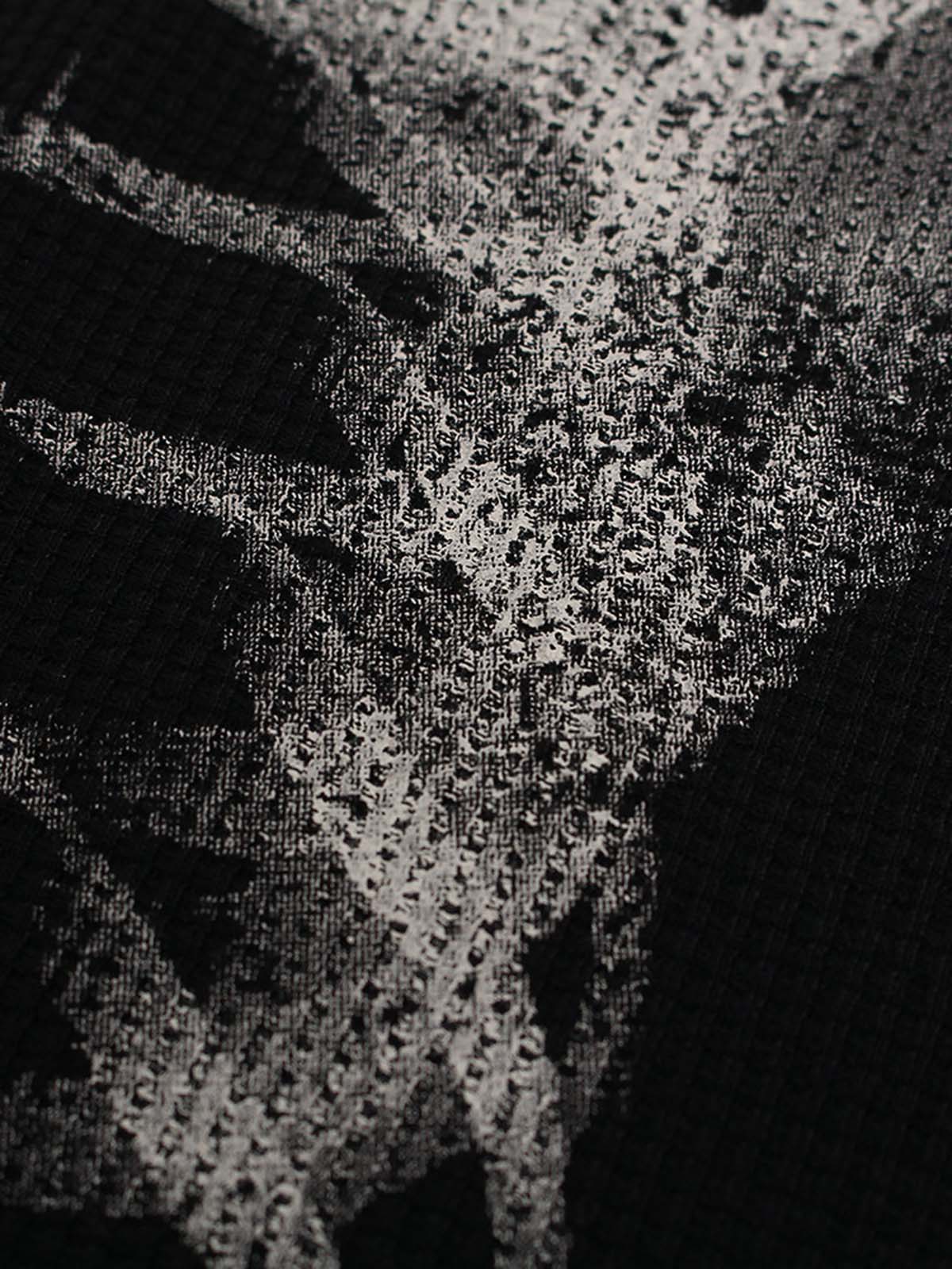 Revelse™ Skeleton Graphic Waffle Knit Sweatshirt