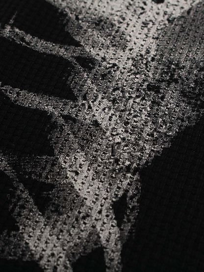 Revelse™ Skeleton Graphic Waffle Knit Sweatshirt