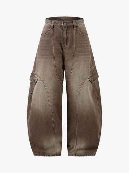 Revelse™ Vintage Washed Men's Workwear Barrel Jeans