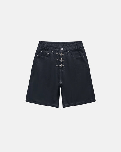 Revelse™ Men's Denim Metal Buckle Baggy Jorts