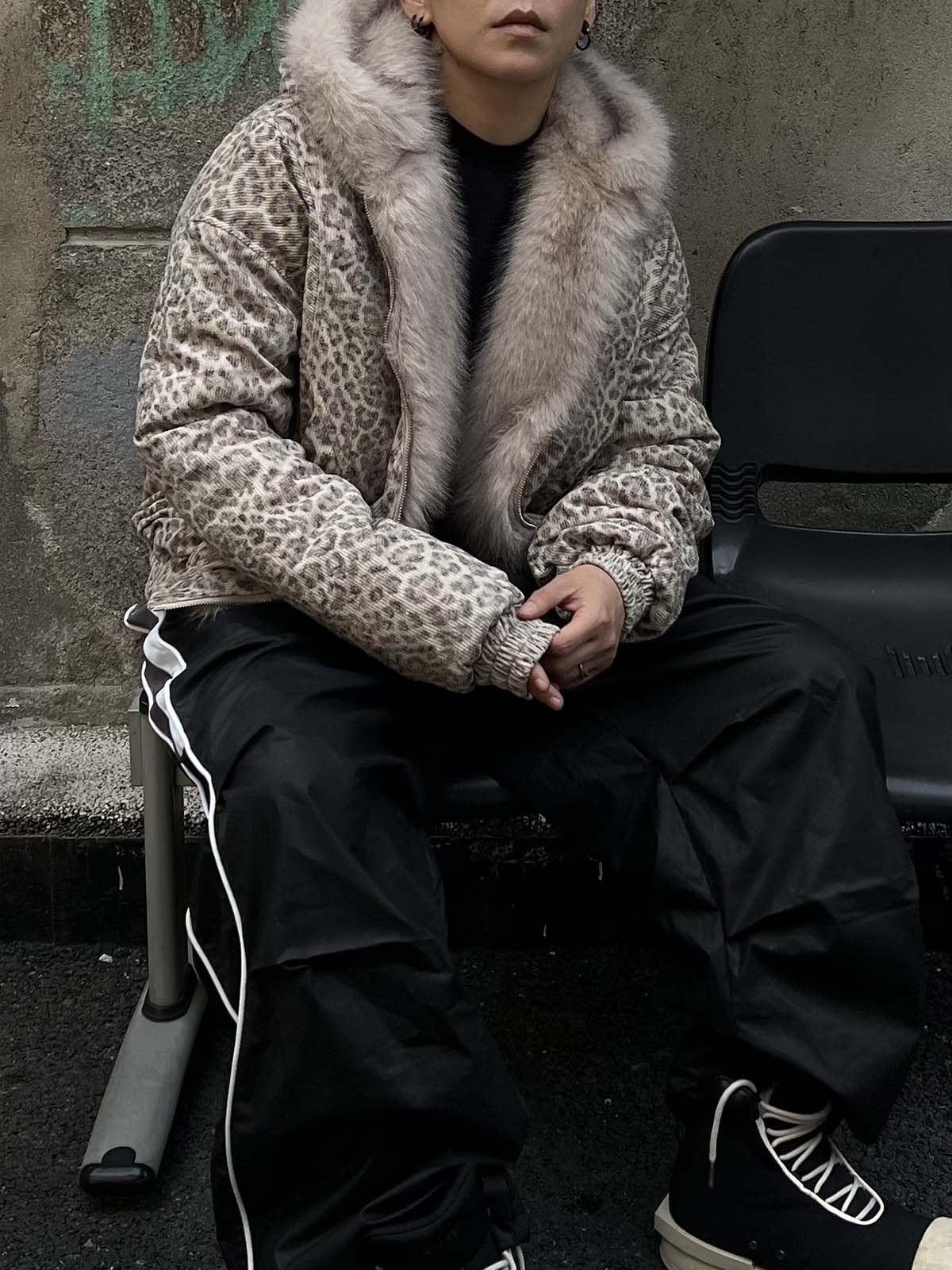 Revelse™ Cheetah Print Hooded Jacket with Faux Mink Fur Trim