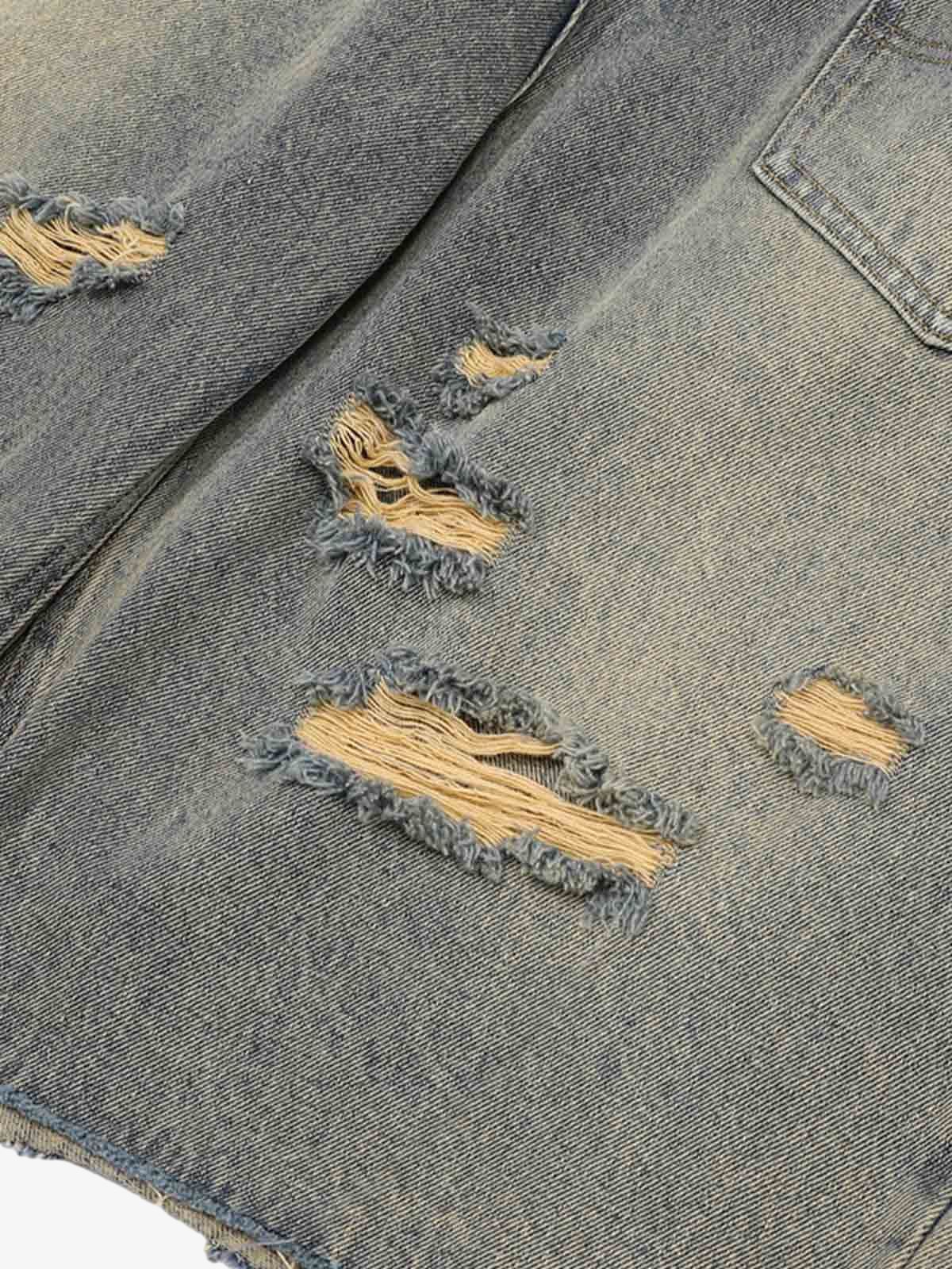 Revelse™ Men's Ripped Distressed Denim Jacket and Pants Set