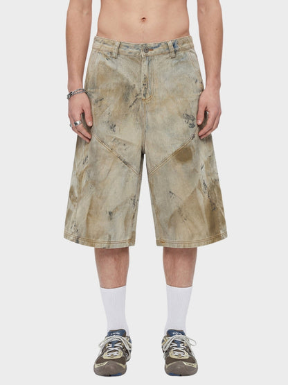 Revelse™ Cotton Washed Denim Capri Jorts Light Coffee