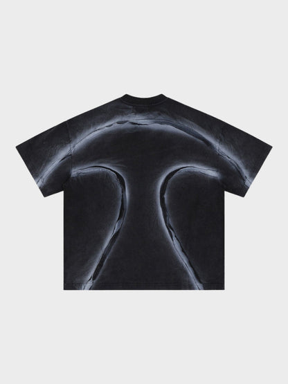 Revelse™ Oversized Cotton Knit Short-Sleeve T-Shirt Black