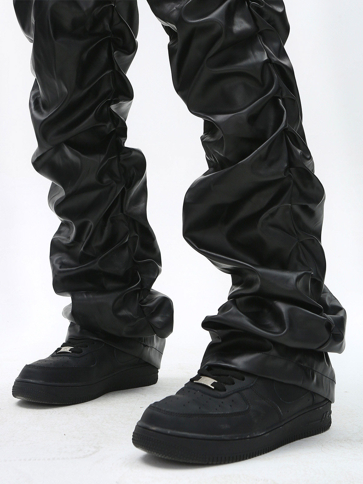 Revelse™ Punk Style Pleated Faux Leather Pants