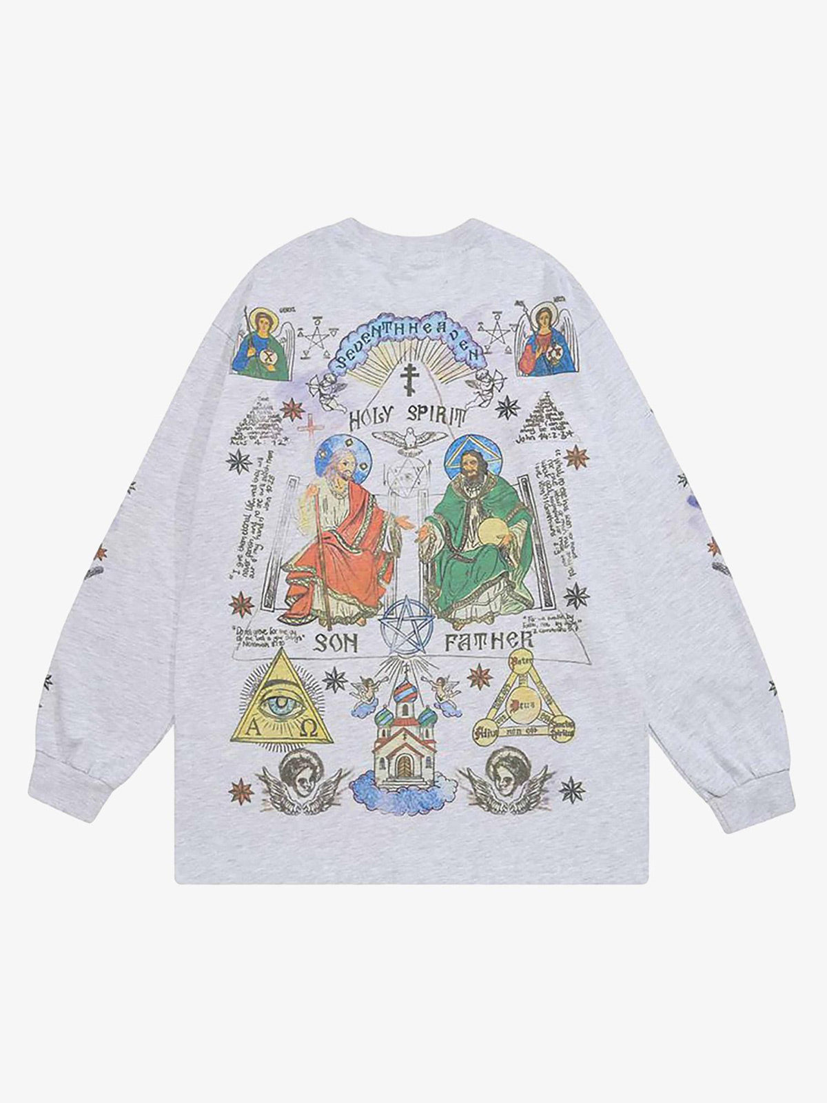 Revelse™ Men's Graffiti Print Long Sleeve Streetwear T-Shirt