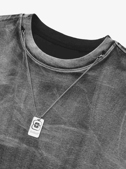 Revelse™ Metal Tag Street Rap Graphic T-Shirt