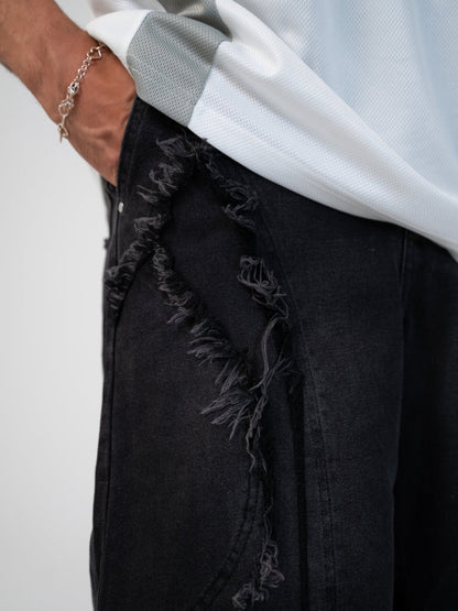 Revelse™ Distressed Embroidered Denim Jorts