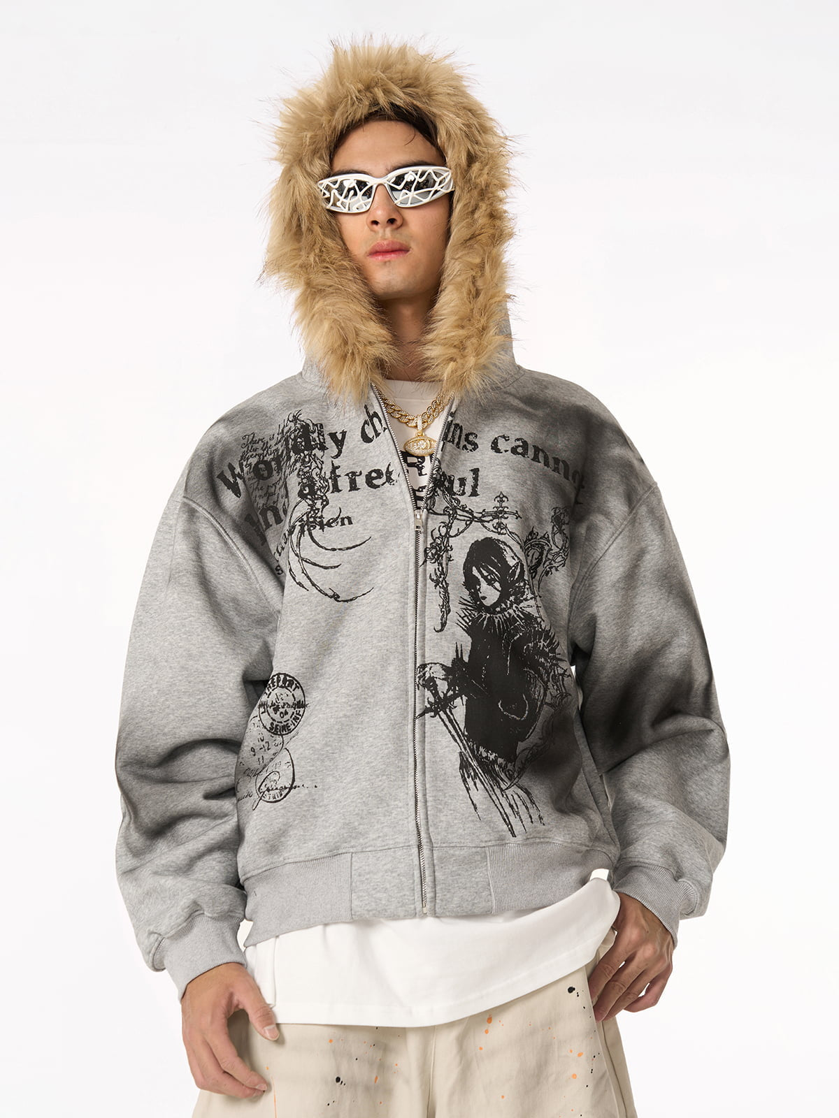 Revelse™ Graphic Print Hooded Jacket for Men