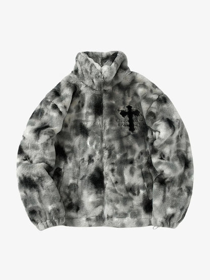Revelse™ Heavy-Duty Faux Lambswool Tie-Dye Urban Jacket